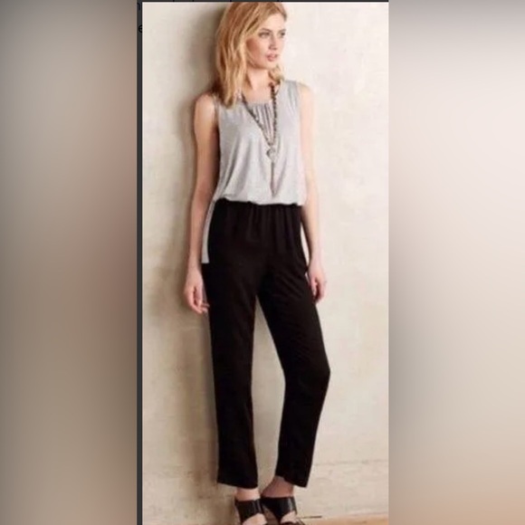 Pants - Anthropologie Elevenses Women's Jumpsuit Romper Black/gray Sleeveless Sz Small
